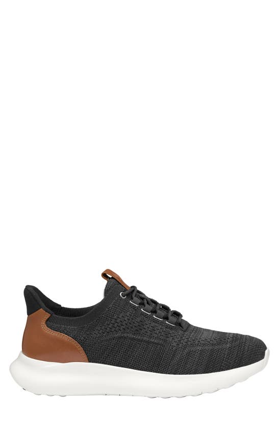 Shop Johnston & Murphy Amherst 2.0 Knit Plain Toe Sneaker In Black Heathered Knit