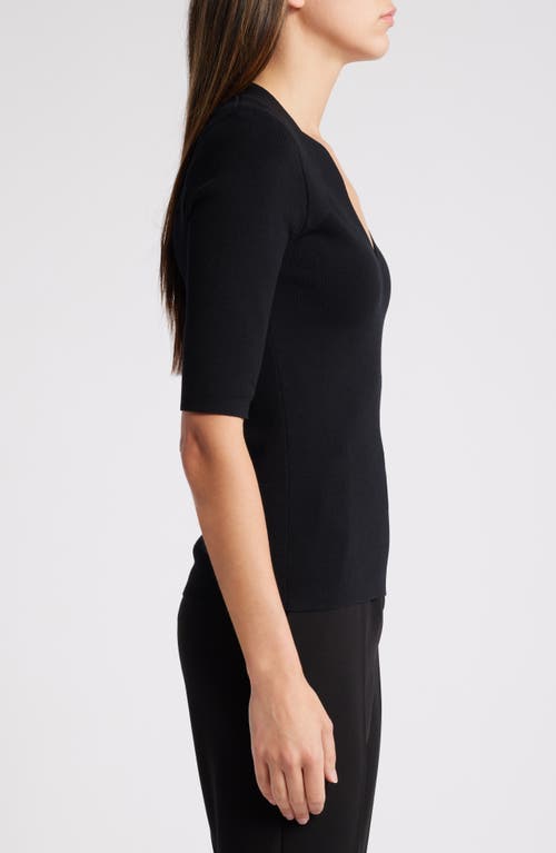 Shop Hugo Boss Boss Fezania Elbow Sleeve Top In Black