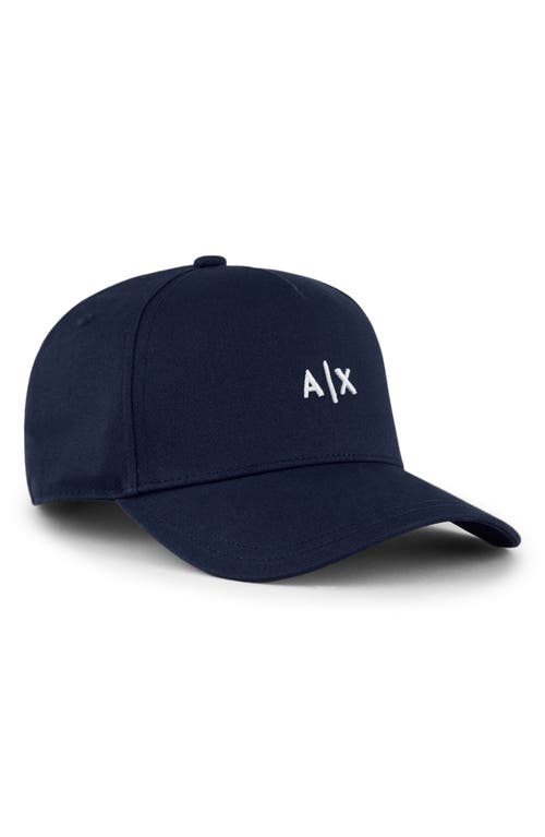 Small Embroidered Logo Baseball Cap in Navy