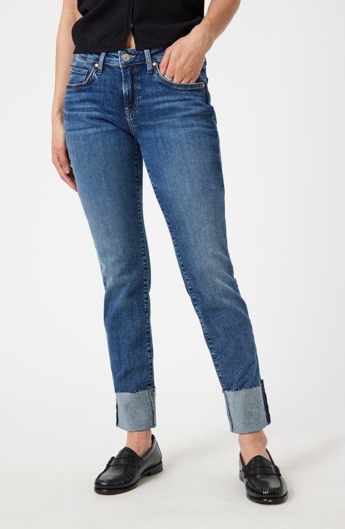 Mavi Jeans Emma Mid Rise Slim Boyfriend Jeans In Mid Used Flex Blue