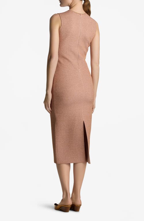 St John St. John Evening Metallic Piqué Knit Dress In Blossom/lurex Multi