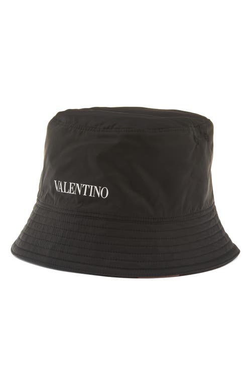 Shop Valentino Garavani Reversible Camo Bucket Hat In Camouflage/nero