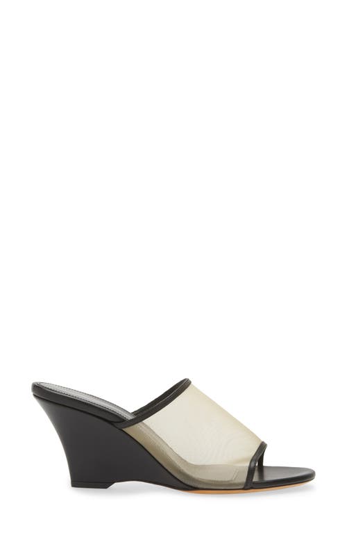 Shop Khaite Marion Wedge Slide Sandal In Black/nude