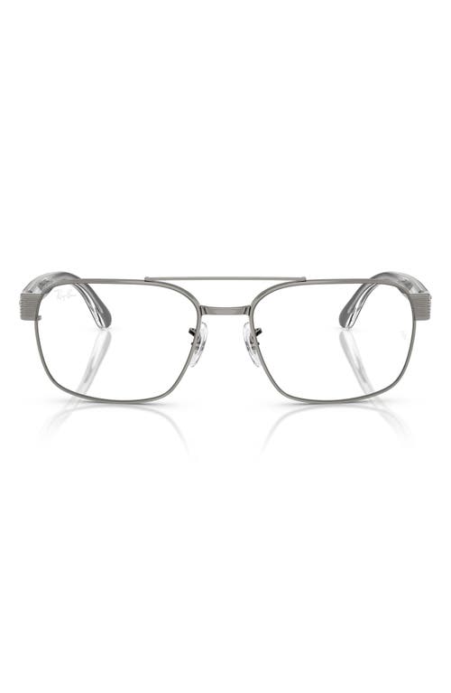 Ray Ban Ray-ban 58mm Square Optical Glasses In Gunmetal