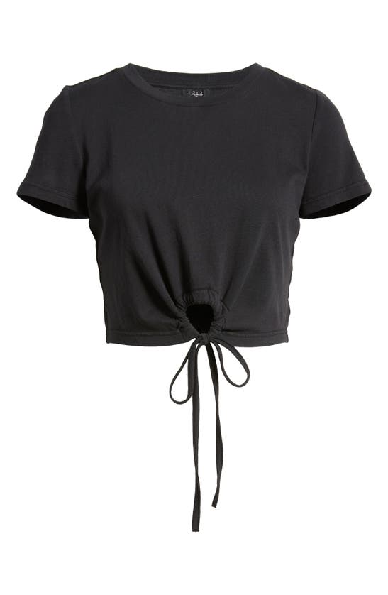 Shop Rails Zena Cutout Tie Front Crop Cotton T-shirt In Black
