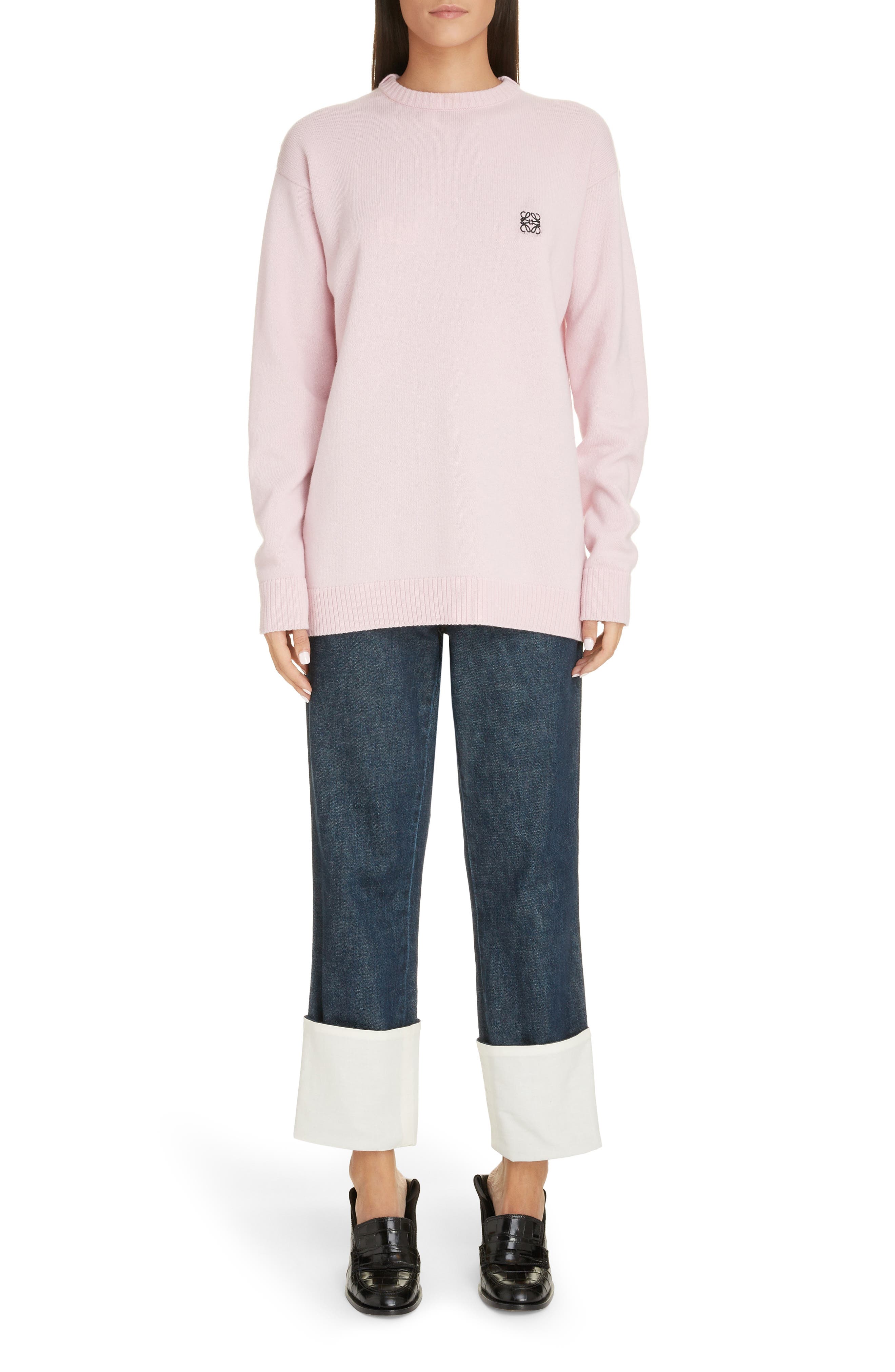 Loewe Anagram Logo Wool Sweater, Pink