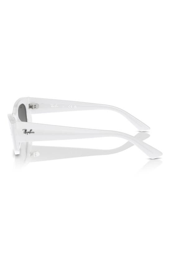 Shop Ray Ban Ray-ban Kat 49mm Small Rectangular Sunglasses In White