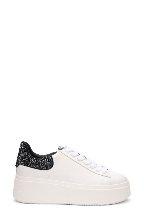 Shop Ash Moby Strass Platform Sneaker In White/black