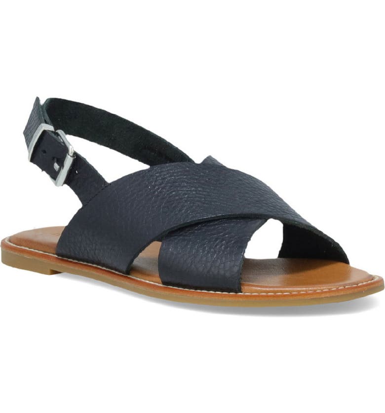 INUOVO Faust Slingback Sandal, Main, color, BLACK LEATHER