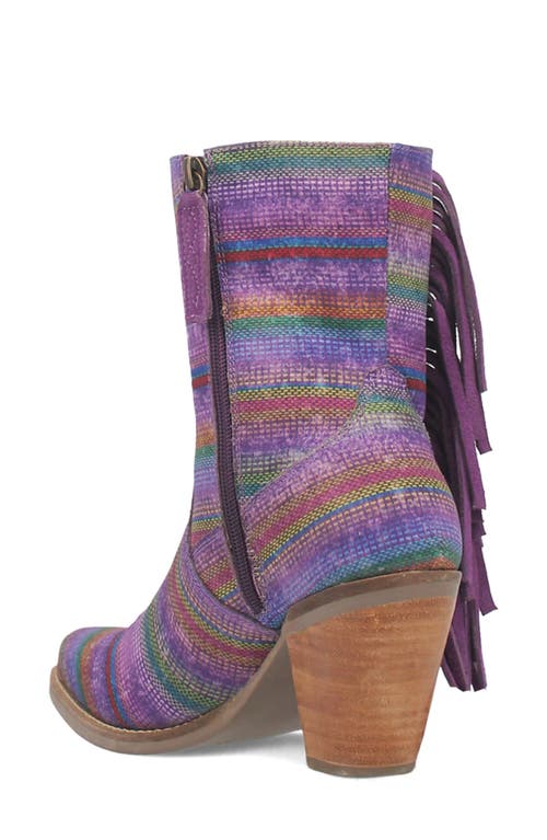 Shop Dingo Chili Pepper Fringe Bootie In Purple Multi