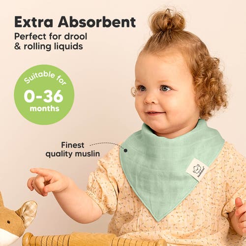 Keababies 8-pack Lumi Muslin Bandana Bibs In Mirage