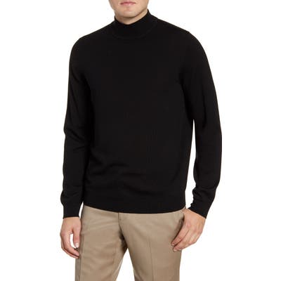 Nordstrom Shop Mock Neck Merino Wool Sweater, Black