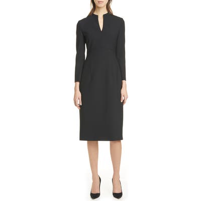 Boss Debara Long Sleeve Crepe Dress, Black