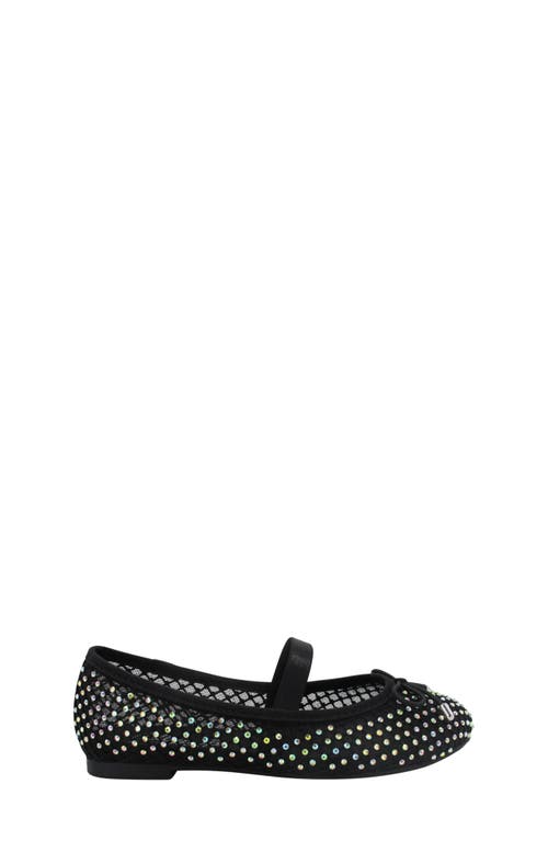 Shop Jellypop Kids' Anggie Rhinestone Mesh Flat In Black/black