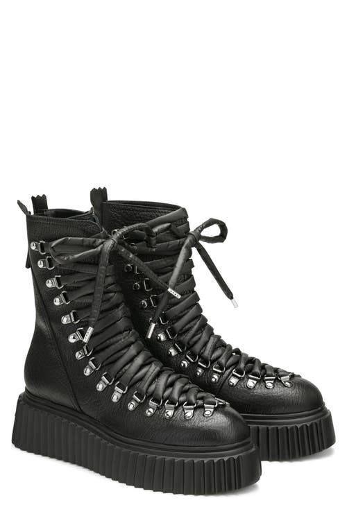 AGL Dromo Lace-Up Combat Boot in Black