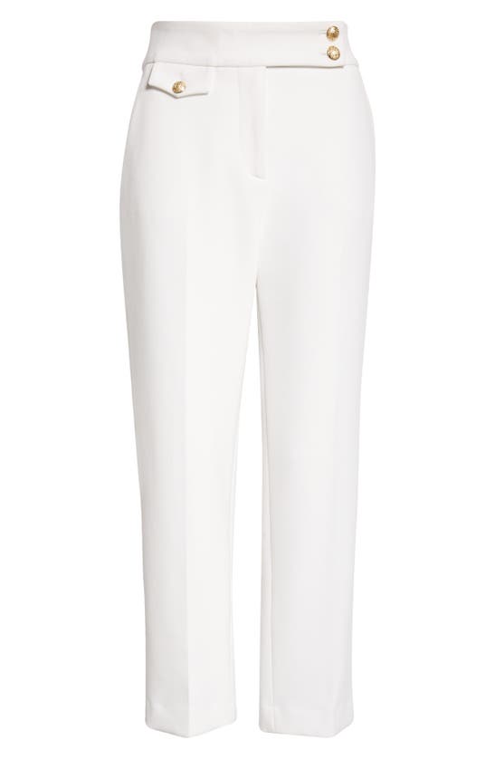 Shop Veronica Beard Renzo Crop Pants In Off White/ Gold