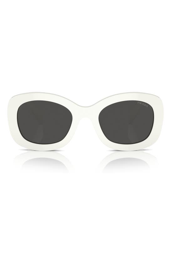 Shop Prada 54mm Oval Polarized Sunglasses In Bone