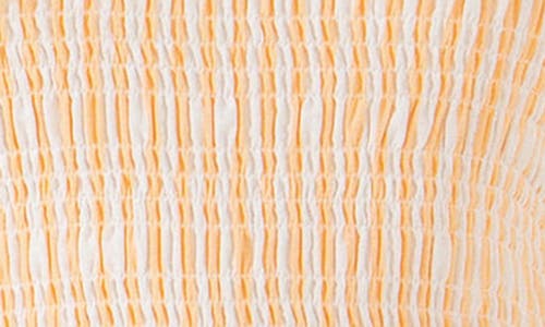 English Factory Stripe Smocked Midi Sundress In White/coral