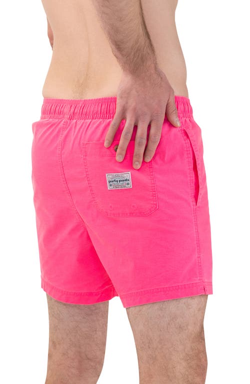 Party Pants Solid Vintage Volley Swim Shorts In Pink