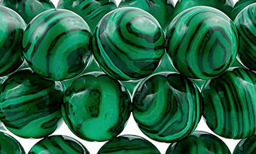 Bling Jewelry Set Of 3 Semiprecious Stone Beaded Stretch Bracelets In Malachite