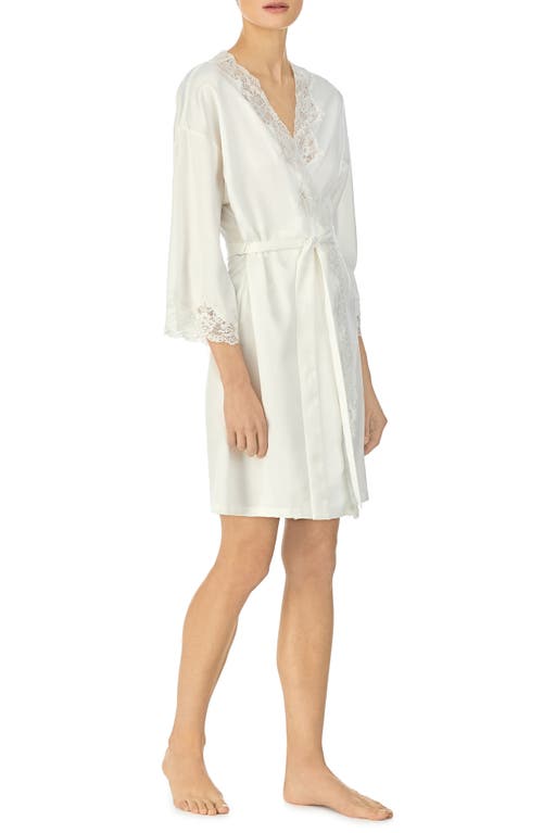 Lauren Ralph Lace Trim Satin Robe at Nordstrom,