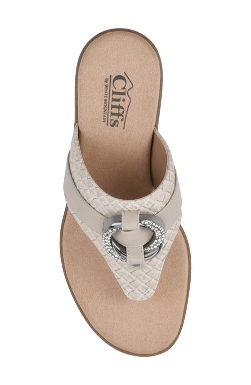 Shop Cliffs By White Mountain Benedict Wedge Thong Sandal In Taupe/woven