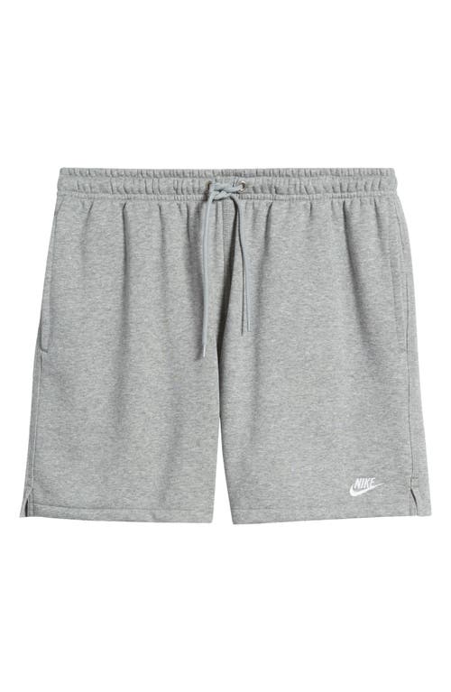 Shop Nike Club French Terry Flow Shorts In Dark Grey Heather/smoke Grey
