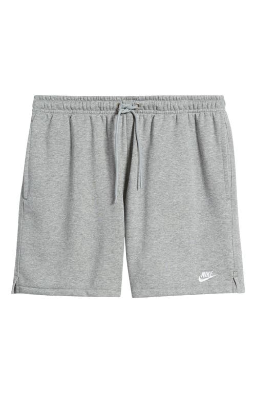 Nike Men's Club French Terry Flow Shorts In Dark Grey Heather/ Smoke Grey