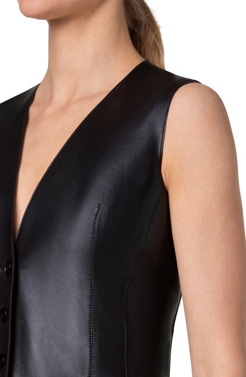 Akris Bello Leather Vest In Black