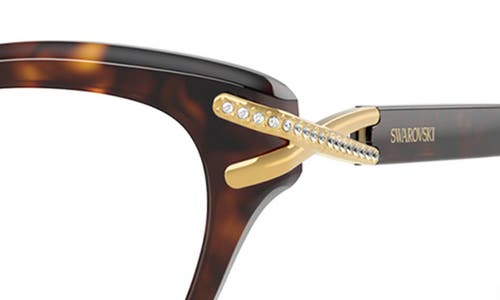 Swarovski 53mm Cat Eye Optical Glasses In Havana