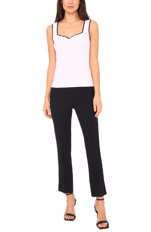Halogenr Halogen(r) Piped Sweetheart Neck Sweater Tank Top In Bright White