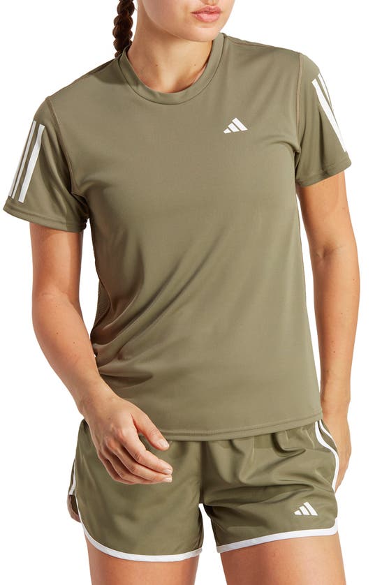Adidas Originals Own The Run Tee In Olive Strata