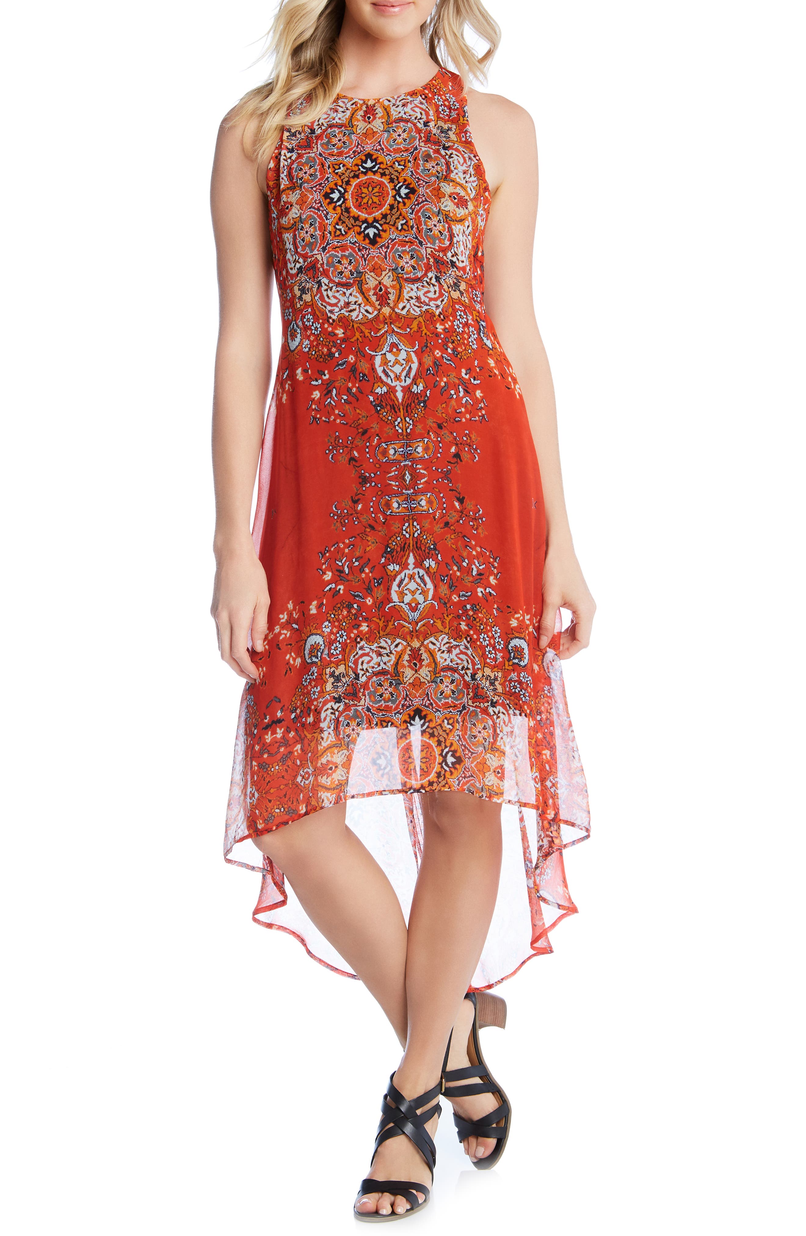 Karen Kane High/low Dress, Orange