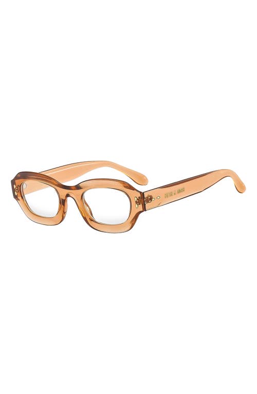 Shop Fifth & Ninth Oslo 48mm Oval Blue Light Blocking Glasses In Transparent Tan/clear