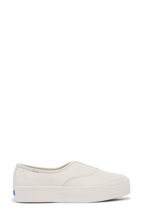 Keds ® Point Platform Slip-on Sneaker In White Leather