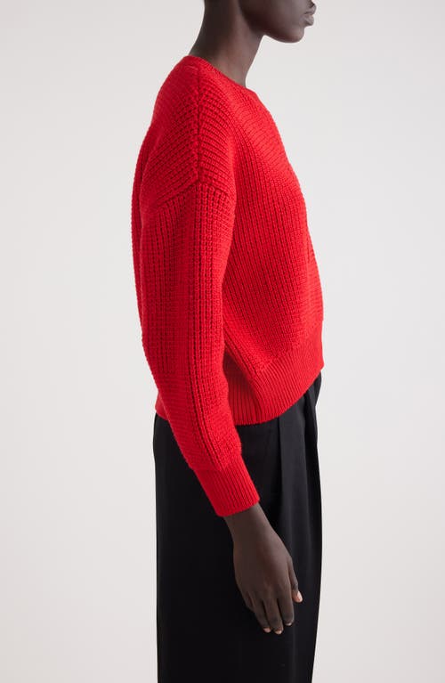 Shop Givenchy 4g Logo Waffle Knit Wool Sweater In Red