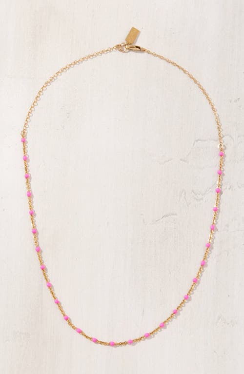 Shop Set & Stones Kaz Bead Station Necklace In Gold/pink