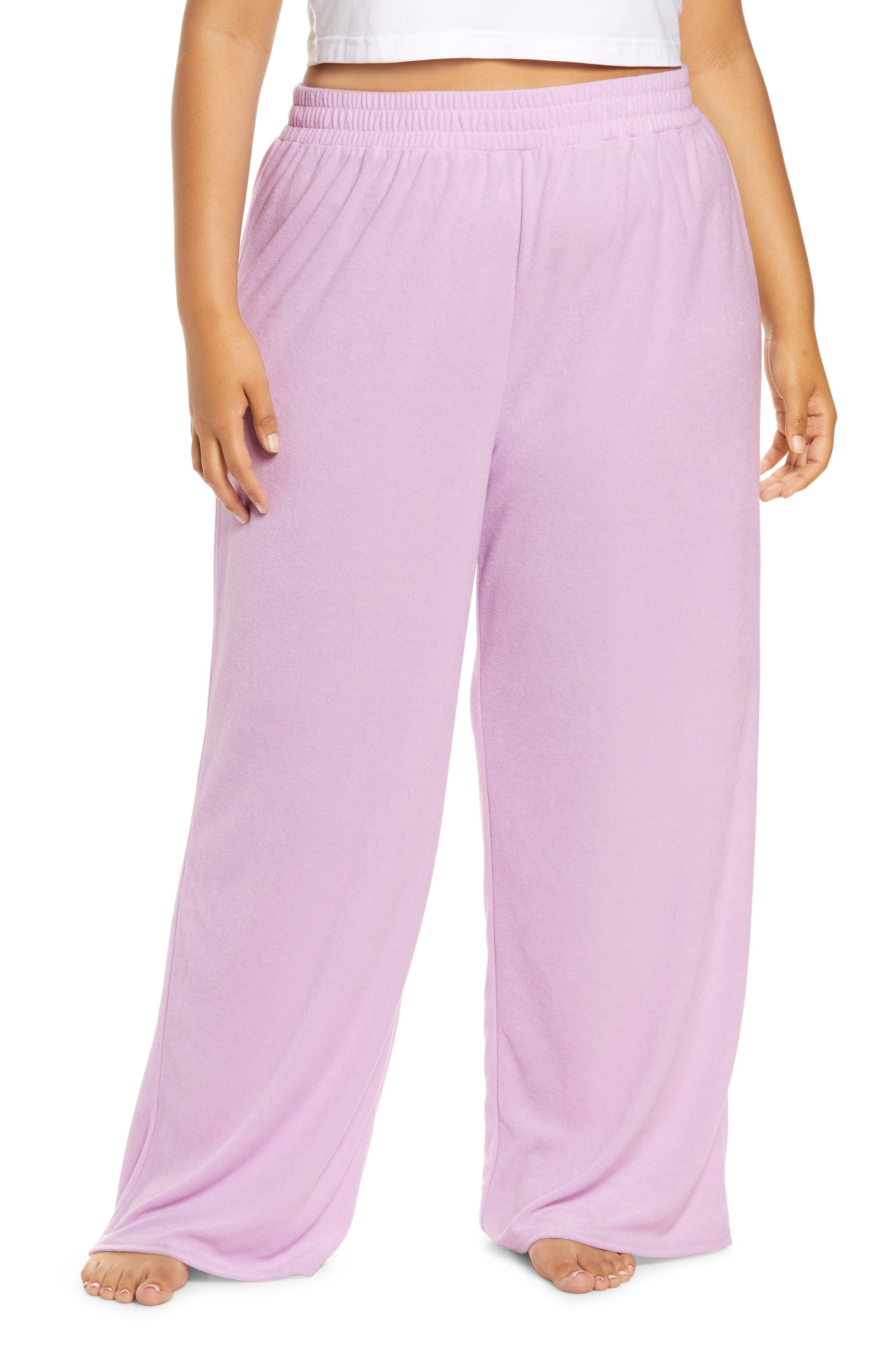 M Ladies C+A Satin Pyjama Bottoms Size S L & XL Purple shades 