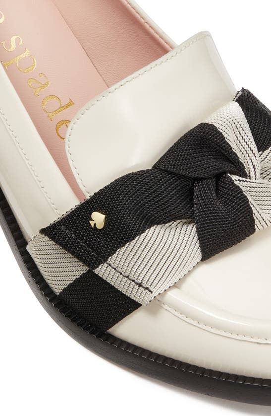 Kate Spade Leandra Block Heel Loafer In Cream/ Black Multi
