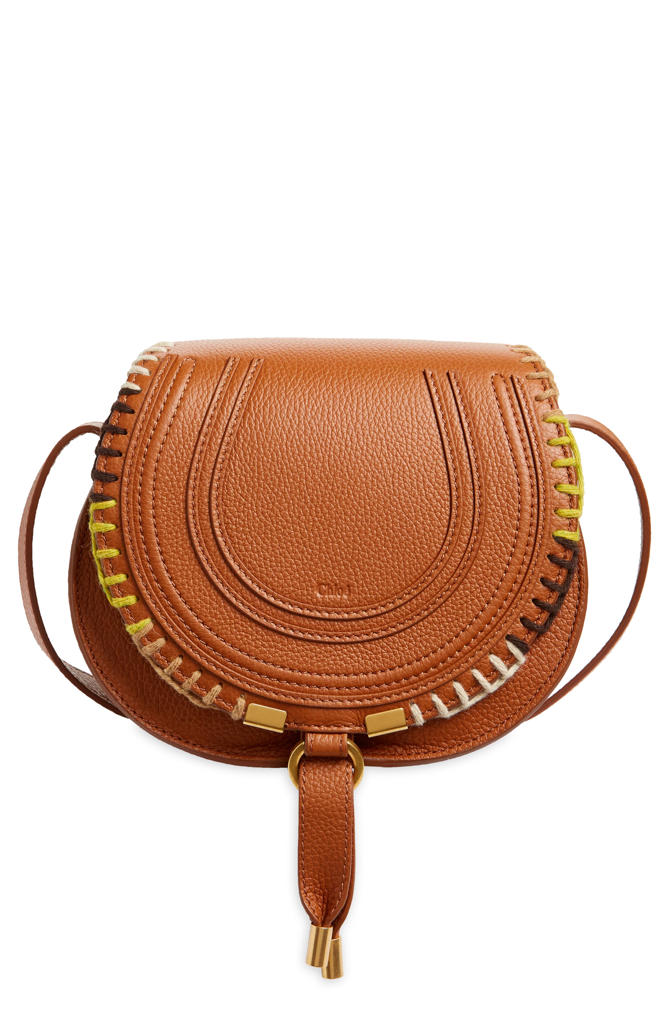 Chloe Orange & gold Chloe Long wallet purse brass plate gold studded Chloe purse 
