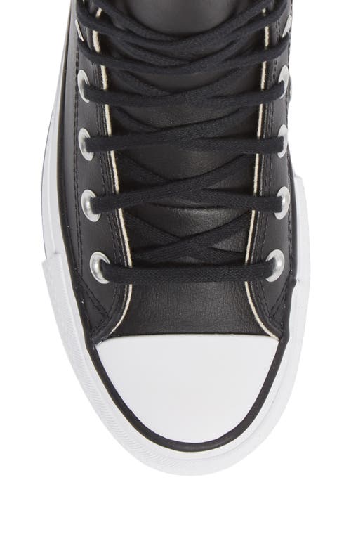 Shop Converse Chuck Taylor® All Star® Leather High Top Platform Sneaker In Black/black/white