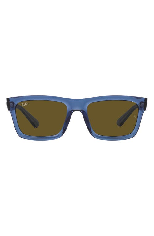 Ray Ban Ray-ban Warren 57mm Rectangular Sunglasses In Dark Brown/blue