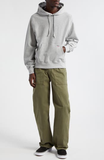 Pleated Cotton Twill Utility Pants