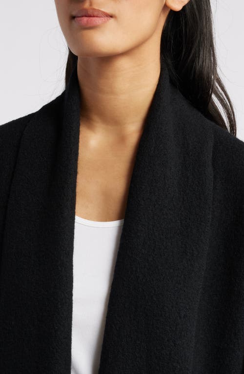 Shop Eileen Fisher High Collar Wool Felted Coat In Black