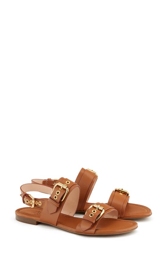 Agl Attilio Giusti Leombruni Summermulti Womens Leather Slingback Sandals In Brandy-brandy