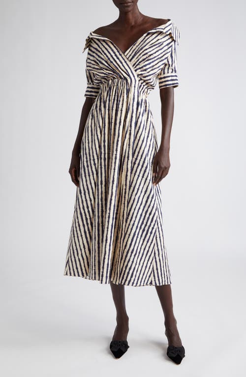 Altuzarra Lydia Stripe Stretch Cotton Shirtdress Sparrow at Nordstrom, Us