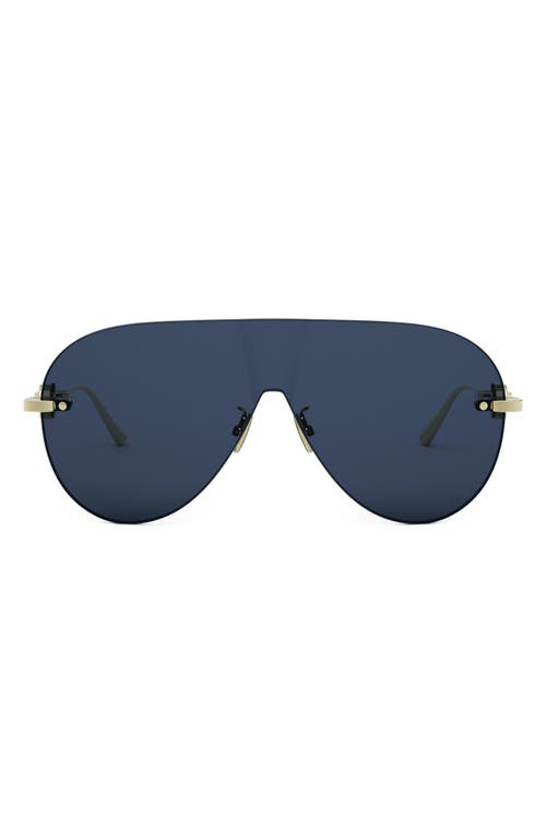 Shop Dior Cd Chain M2u Rimless Pilot Sunglasses In Shiny Gold Dh/blue