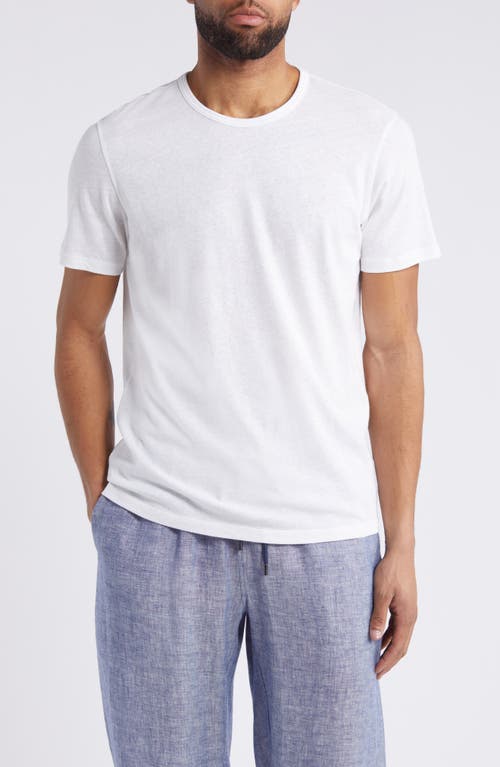 Daniel Buchler Linen & Cotton Pajama T-Shirt White at Nordstrom,