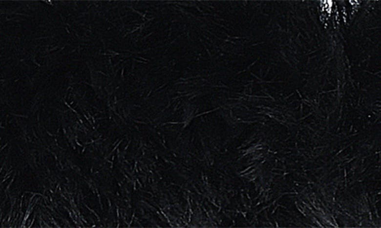 House Of Cb Merle Faux Fur Off The Shoulder Crop Corset In Black