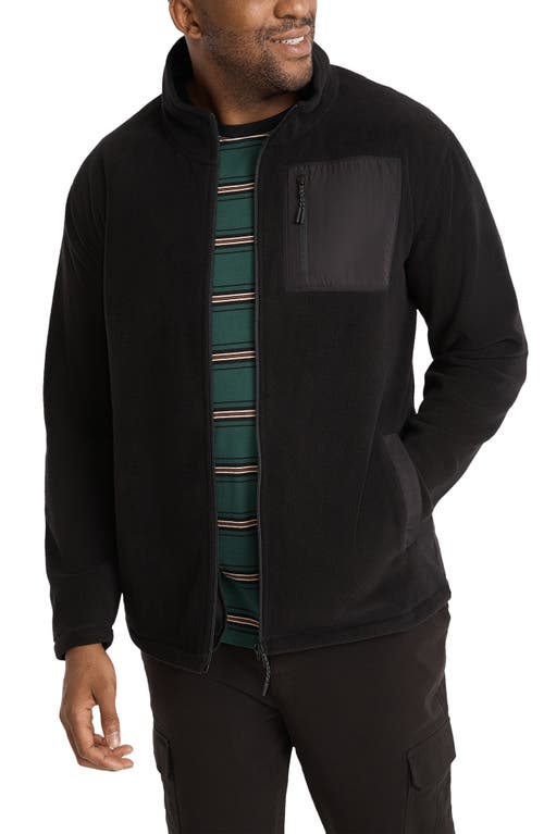 Johnny Bigg Funnel Neck Microfleece Zip Jacket Black at Nordstrom,